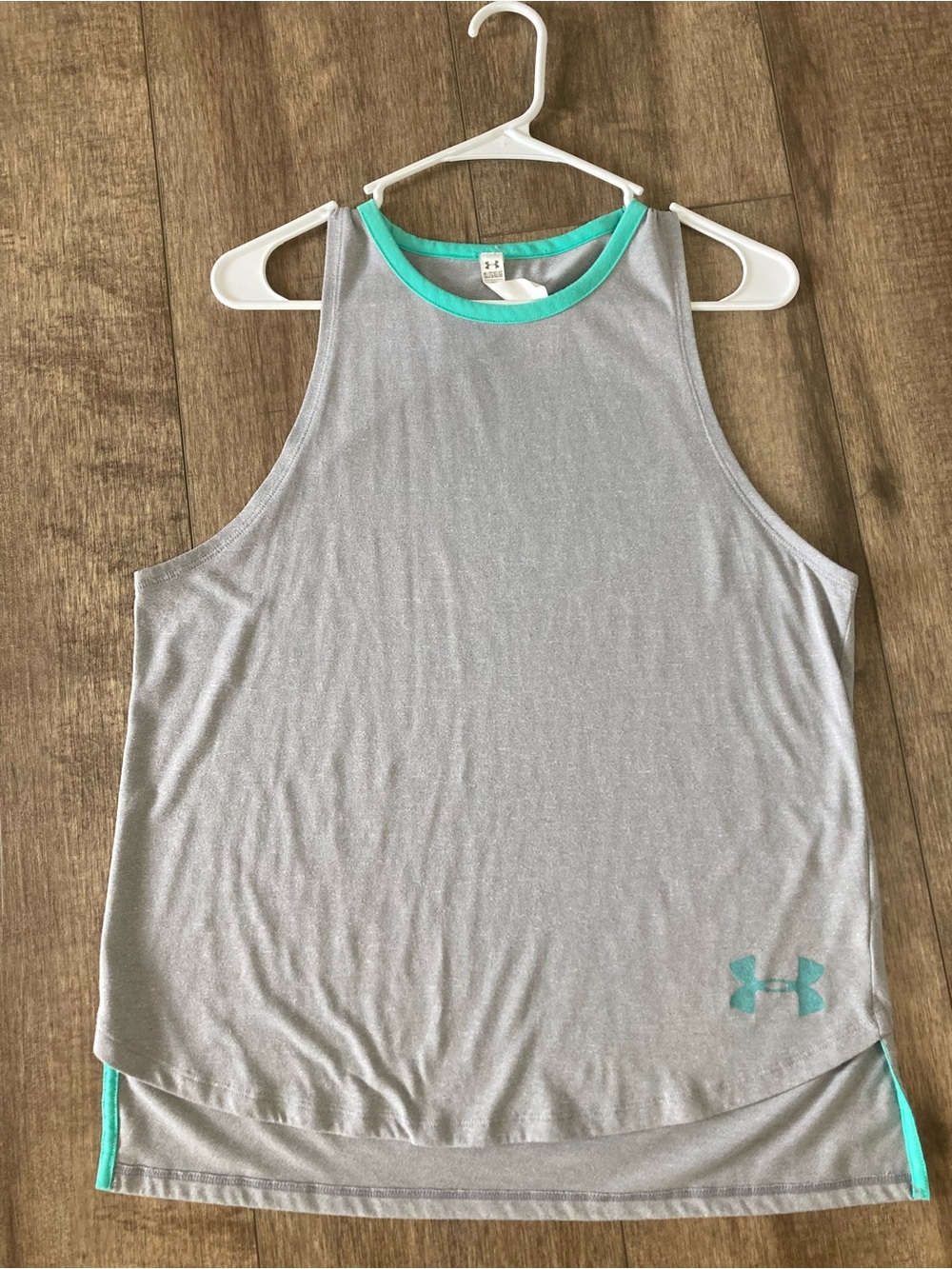 Under Armour Gray Tank with Teal Trim